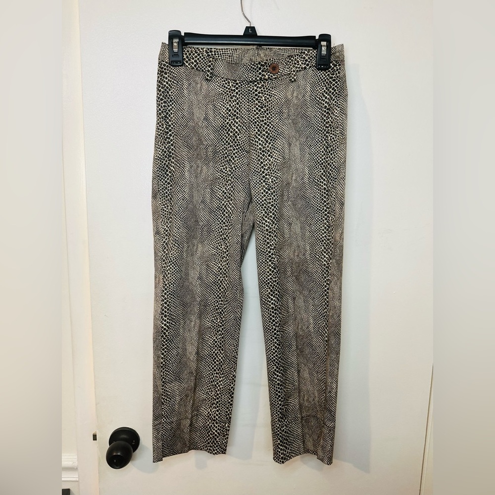 Signe Paris By PP Cropped Pants Women’s Size 4  Made in  France Snake Print